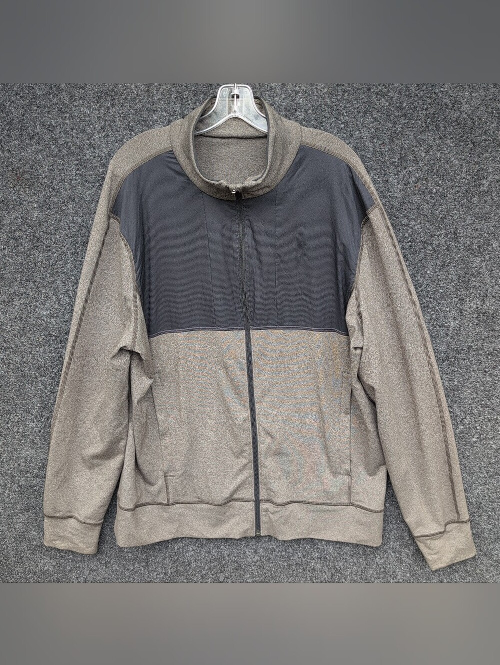 Lululemon Sweat Jacket Mens Extra Large Gray Reflective Stretch Logo Full Zip